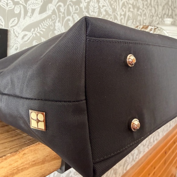 Kate Spade Made In Italy Vintage Handbag Nylon w/ Snake Skin Trim Polka Dot Int - Picture 17 of 17